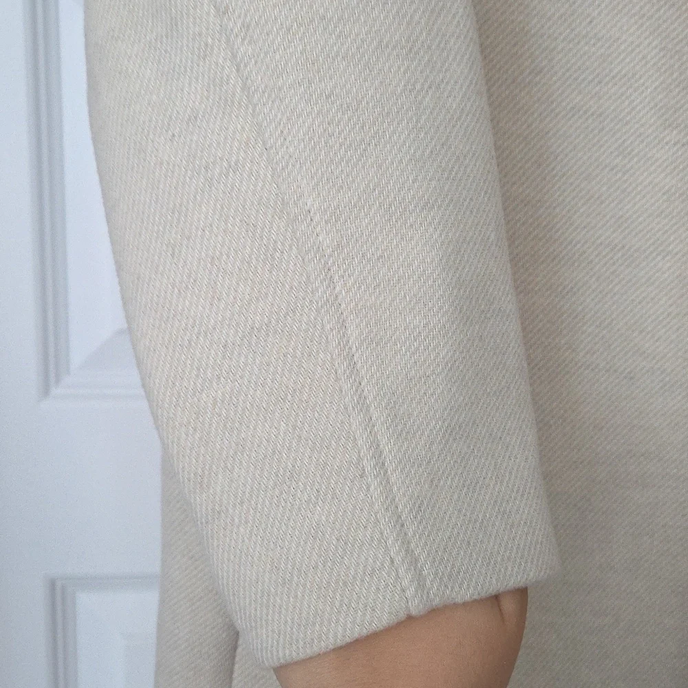 H&M Long Belted Coat, Cream, Size M - Picture 9 of 15